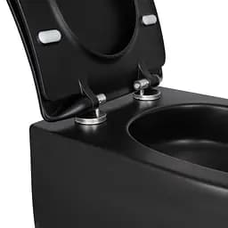Унітаз підвісний Qtap Taurus безободковий з сидінням Soft-close QT2433084EUQMB, Чорний матовий - мініатюра 7