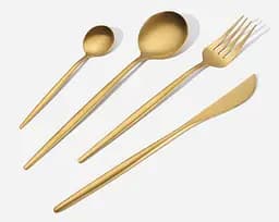 Набор столовых приборов золото из нержавеющей стали 18/10 на 4 предмета.