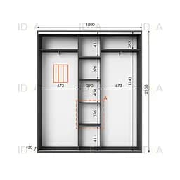 Шафа-купе Idea серія 6 180 x 45 x 210 см Антрацит - мініатюра 2