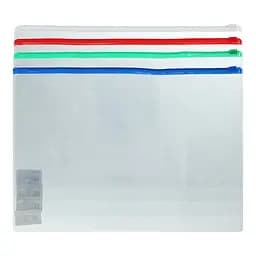 Папка-конверт А4, пластиковая молния, 6 шт. в упаковке (в ассортименте)