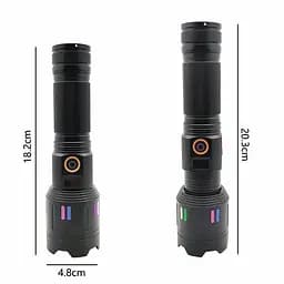 Ручний ліхтар PLD-X83-TG zoom + LCD + Type-C + PowerBank + 1х26650 (18650) 5 режимів - мініатюра 9
