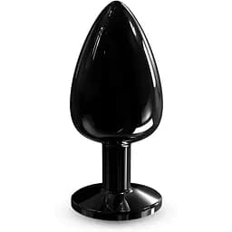 Металлическая анальная пробка с кристаллом Dorcel Diamond Plug Black L