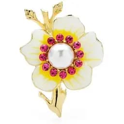 Брошь Цветок желтый