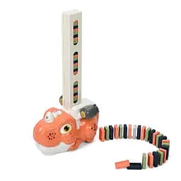 Дитяча іграшка "Динозавр-доміно" Bambi 8090-B(Rose-Red) світло, музика