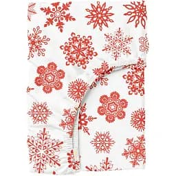 Простирадло Cosas на резинці фланель 100х200 snowflakes cs2, винний (Flannel_SnowflakesRedWhite_100x200x20)