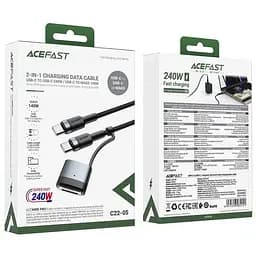 Дата кабель Acefast C22-05 2in1 Type-C to Type-C 240W/MAG3 140W (1.2m) Black - мініатюра 4