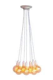Підвісний світильник Levistella 7527120-8 WH, E27, 8 плафонів, білий метал, стиль лофт
