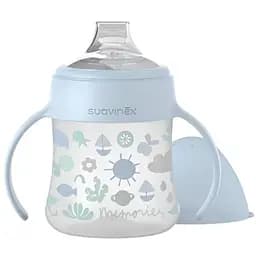 Чашка з силіконовим носиком Suavinex Memories Історії малюків +4 міс. 150 мл блакитна (300825/1)