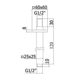 Кронштейн для верхнього душу Paffoni 12 см chrome ZSOF118CR Хром - мініатюра 2
