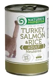 Влажный корм для стерилизованных кошек с индейкой и лососем Nature's Protection Turkey Salmon&Rice 400 г