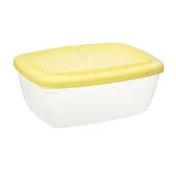Контейнер судок лоток харчовий із кольоровою кришкою 1.5 л 20×15×8 см Жовтий 87882