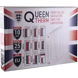 Радіатор біметалевий секційний Queen Therm 500/100 мм UNIVERSAL білий (26267) - мініатюра 8