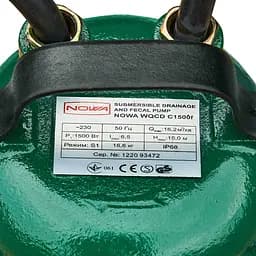 Насос дренажно-фекальний Nowa WQCD C1500f з подрібнювачем і ножем (149332) - мініатюра 3