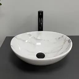 Умивальник VBI Parma calcatta glossy накладний VBI-011024, Мрамор - мініатюра 4