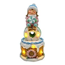 Новорічна декоративна фігурка Дівчинка з зефіркою Yiwu CR-6-13 з підсвічуванням 10,5 × 10 × 20,5 см 