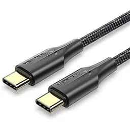 Кабель Vention Nylon Braided USB 2.0 C Male to C Male 3A Cable 2 м чорний LED Type (TAUBH)