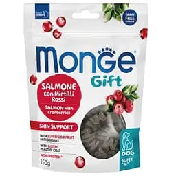 Лакомство для собак Monge Gift Dog Skin support лосось с клюквой, 150 г (70085731)