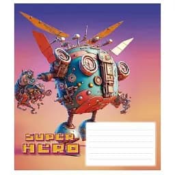 Зошит учнівський Школярик Super hero 012-3298K-2 в клітинку 12 аркушів