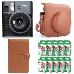 Подарунковий набір Фотоапарат Fujifilm Instax Mini 41 Фотопапір 100 шт. Чохол Фотоальбом на 108 фото коричневий