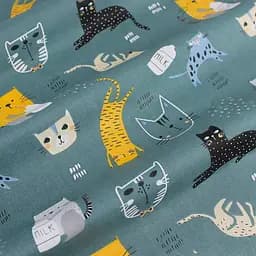 Дитяча постільна білизна в ліжечко CATS CS28, зелений (CatsMilkGreen_62Maya_140) - мініатюра 7