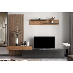 Модульна стінка для вітальні Гербор Ребека плюс Дуб артизан + Чорний (GRB-1920)