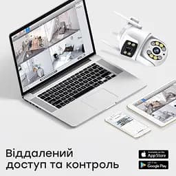 IP PTZ-відеокамера з WiFi 4Mp (2*2Mp) Light Vision VLC-9192WI/2C (Tuya) f=3.6mm+3.6mm, ІЧ+LED-підсвічування, з мікрофоном (75-00232) - мініатюра 8