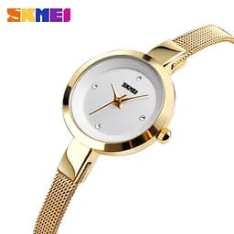 Жіночий класичний годинник Skmei 1390 (Золотистий) - мініатюра 2