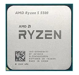 Процесор AMD AM4 Ryzen 5 5500 Tray 6x3.6 GHz Turbo Boost 4.2 GHz L3 16Mb Cezanne розблокований множник (100-000000457)