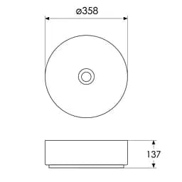 Умивальник накладний Imprese 35,8x35,8x13,7 см matt grey i11102MG, Сірий - мініатюра 2