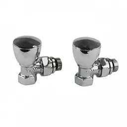 Комплект радіаторних кранів Karro KR319 кутових 1/2" верхні Chrome 30412