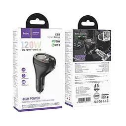FM-трансмітер Hoco E88 Star 35W(2C) cigarette lighter car BT FM transmitter Чорний - мініатюра 2