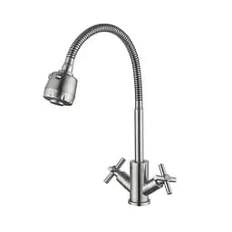 Змішувач Lidz Wind для кухні 13R-SFS U-подібний гнучкий букс керамічний Нержавіюча сталь