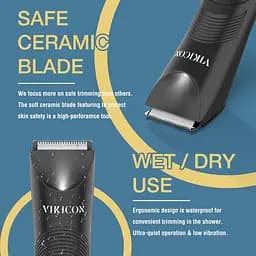 Тример VIKICON Groin&Body Trimmer для чоловіків, електрична кулькова бритва, змінний керамічний лез Groomer Б/в - мініатюра 6