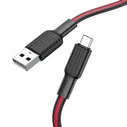Кабель Hoco X69 USB to MicroUSB 1 м черный, красный