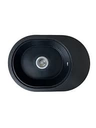 Кухонная мойка Adamant OVALE черный металлик 610x420x180 мм, с крылом 61 см