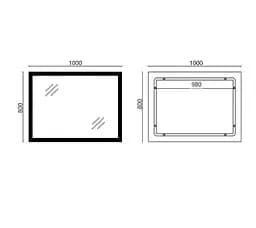 Дзеркало Mixxus FLAT MR04-100x80 з LED Touch, Anti-fog, димером, регулюванням яскравості, годинником (MI6927) - мініатюра 5