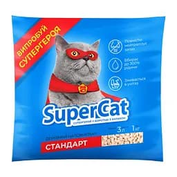 Наповнювач для котів SuperCat стандарт 1 кг бежевий (3546)