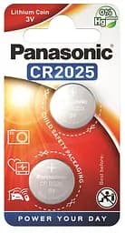 Батарейка Panasonic CR-2025EL/2B літієва CR2025 блістер 2 шт.