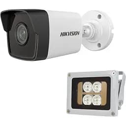Комплект: IP-відеокамера Hikvision 2 Мп DS-2CD1021-I(F) (2.8 мм) + ІЧ-прожектор Lightwell LW4-40IR60-12