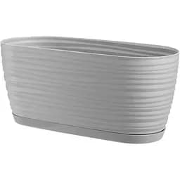 Горщик для квітів Form-Plastic Sahara mini-овал-27 з підставкою 2.7 л сірий (3110-055)