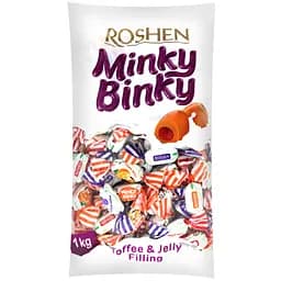 Цукерки ірис Roshen Minky Binky з желейною начинкою 1 кг - мініатюра 2