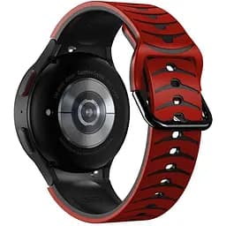 Ремінець для Samsung Galaxy Watch 4 44mm - червоно-чорний ширина кріплення 20мм силікон Watchbands Scales (W35-3WB10289017)