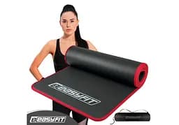 Коврик для йоги и фитнеса EasyFit Flex Pro с красным кантом (EF-19192-BK)