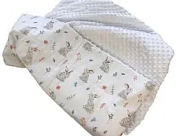 Плед з плюшем Moontime 100x80 см "Кролики з віточками"