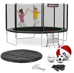 Батут Hop-Sport 14ft (427см) чорно-зелений з зовнішньою сіткою - мініатюра 3
