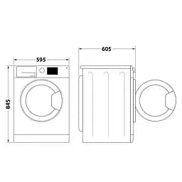 Пральна машина Whirlpool фронтальна, 11кг, 1400, A+++, 60см, дисплей, пара, інвертор, люк чорний, білий (FFB11469BCVUA) - мініатюра 4