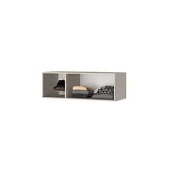Шафа 3-дверна з антресоллю MebelStar Оскар ДСП BL-B, комплект полиць 120x52x260 см Антрацит (MBS-4890) - мініатюра 5