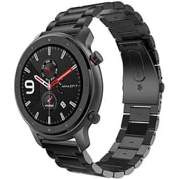 Ремінець сталевий BeWatch 20 мм для Amazfit GTR 42мм/GTS BIP lite Чорний (1110401)