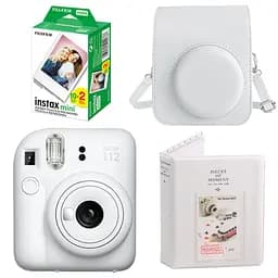 Набір камера Fujifilm Instax Mini 12, Фотопапір 20шт, Чохол, Фотоальбом 64 фото Білий