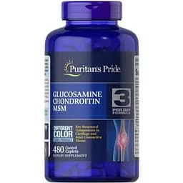 Препарат для суставов и связок Puritan's Pride Chondroitin Glucosamine MSM 3 Per Day Formula 480 каплет